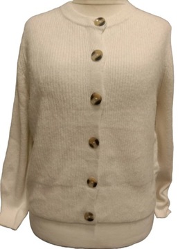 Sweter biały na guziki Marks & Spencer roz. 46