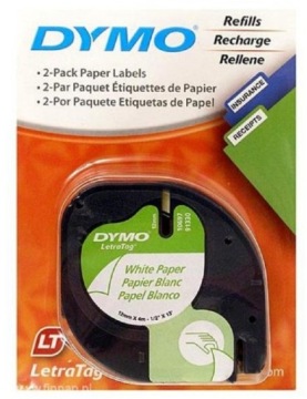 ЛЕНТА DYMO LETRATAG 12 ММ Х 4 М БЕЛАЯ БУМАЖНАЯ ЛЕНТА