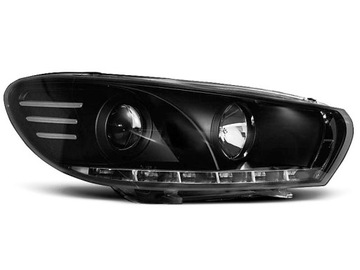 SVĚTLA PŘEDNÍ VW SCIROCCO 3 08-14 BLACK LED DIODOVÉ