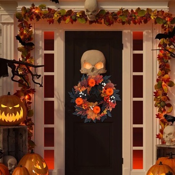 Осенний венок Искусственные тыквы-ягоды 40см