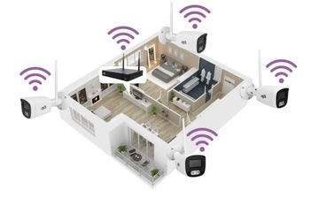 КОМПЛЕКТ БЕСПРОВОДНОГО МОНИТОРИНГА 4 НАРУЖНЫЕ WIFI КАМЕРЫ 5Mpx DVS IPS