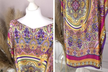 JEDWABNE PAREO TUNIKA PLAŻOWA narzutka na strój kimono Zwiewna PIĘKNE WZORY