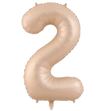 BALON FOLIOWY CYFRA 2 KREMOWA Boho KARMEL 100CM