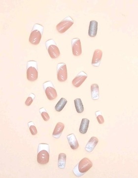 PRESS ON NAILS TIPSY 24 голографический французский блеск