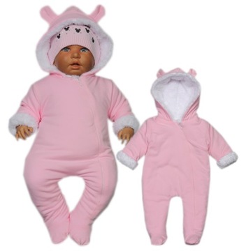 KOMBINEZON PAJAC OCIEPLANY FUTRO BAWEŁNA 68