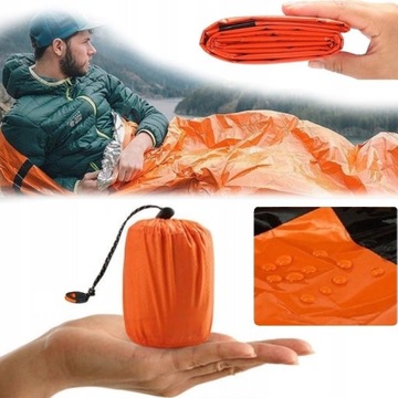 ТЕРМОСПАЛЬНЫЙ МЕШОК ВЫЖИВАНИЕ СПАСАТЕЛЬНОЕ ОДЕЯЛО ПАЛАТКА XXL