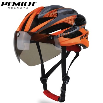 Kask rowerowy szosowy z GOGLAMI 56-62 cm PEMILA