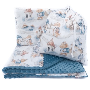 ZESTAW PRZEDSZKOLAKA KOŁDRA 100X135 + PODUSZKA 3W1