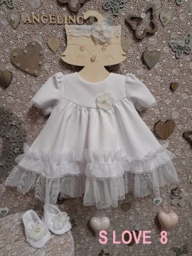 Біла Сукня Для Хрещення для дівчинки S LOVE 8 56 Angelino
