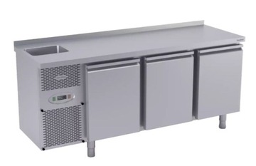 Stół chłodniczy 3 - drzwiowy Dora Metal ze zlewem 182x60 cm