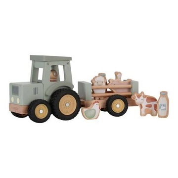 OUTLET Little Dutch Drewniany Traktor z przyczepą Little Farm FSC