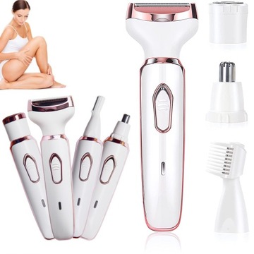 DEPILATOR DO CIAŁA NÓG TWARZY TRYMER DO NOSA BRWI BIKINI GOLARKA DAMSKA 4w1