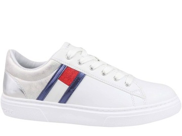 TOMMY HILFIGER GLAMOUR SNEAKERS BUTY TRAMPKI BIAŁE