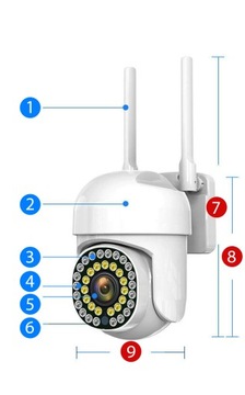 WIFI IP УМНАЯ НАРУЖНАЯ ВРАЩАЮЩАЯСЯ КАМЕРА FULL HD 2 Мп 1080p ЗУМ 4-кратное ОБНАРУЖЕНИЕ