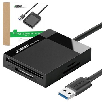 UGREEN КАРТРИДЕР СТАНЦИЯ-концентратор USB A 3.0 4в1 SD MICROSD CF MS 0,5M