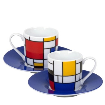 Zestaw 2 filiżanek espresso - Hommage to Mondrian - Könitz