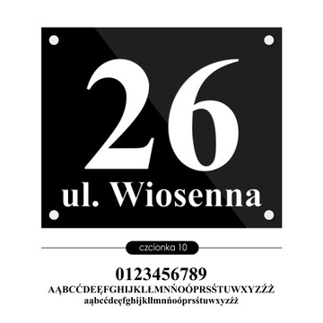 Tablica adresowa adres 3D numer na dom 30x25 czarna do podświetlenia