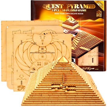 ESC WELT Pyramid Constructor 3D dla dorosłych - 3w1 Drewniane Puzzle Gry