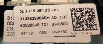 K68 SKODA OCTAVIA IV РУЛЕВОЕ КОЛЕСО С ПОДОГРЕВОМ ЛЕЗВИЙ 5E3419093BB