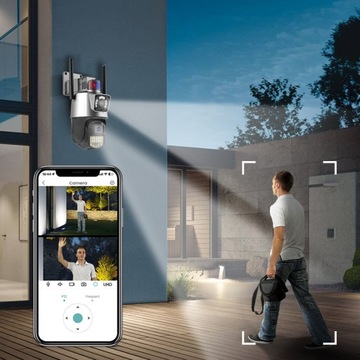 PODWÓJNA KAMERA IP 2W1 ZEWNĘTRZNA OBROTOWA WIFI 2x 3MPx FULL HD+ MONITORING