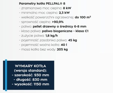 kotły piece piec kocioł pellet 8 kW