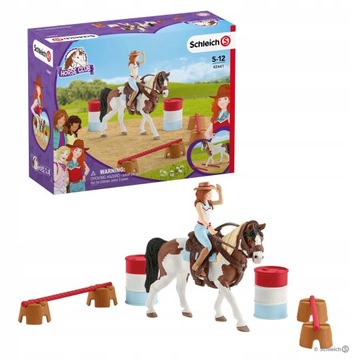 SCHLEICH 42441 ZESTAW HANNAH JEŹDZIECKI PRZESZKODY