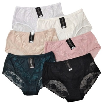 WYSOKIE FIGI DAMSKIE Dorimodes BAWEŁNA z KORONKĄ XXL DUŻE ROZMIARY