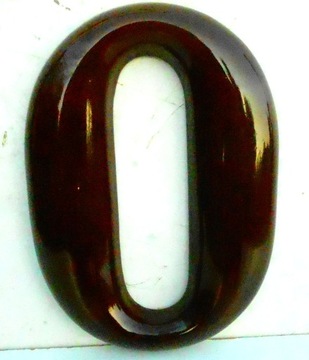 Cyfra ceramiczna ZERO, wys. 24 cm, brązowa