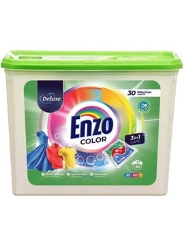 DELUXE ENZO kapsułki do prania 3w1 30szt Kolor