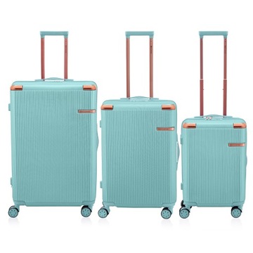 BETLEWSKI Zestaw 3 walizek na wyjazd wakacje bagaż dla całej rodziny zamek