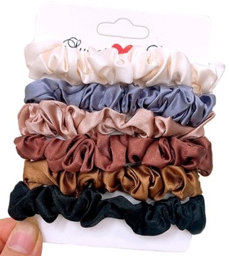 Gumka zestaw do włosów frotka scrunchies 6 sztuk