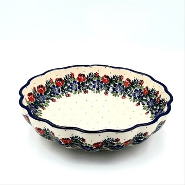 SALATERKA FALOWANA 23,0 CM CERAMIKA BOLESŁAWIEC