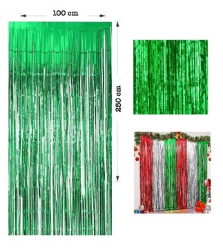 Kurtyna imprezowa zielona 100x250cm Zasłona Foliowa Piłka nożna Dinozaury
