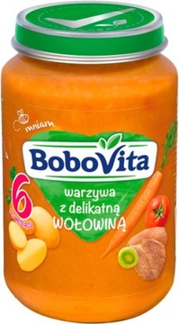 BOBOVITA WARZYWA Z DELIKATNĄ WOŁOWINĄ PO 6 MIESIĄC