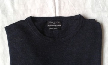 Zara Man luksusowy sweter z cienkiej wełny