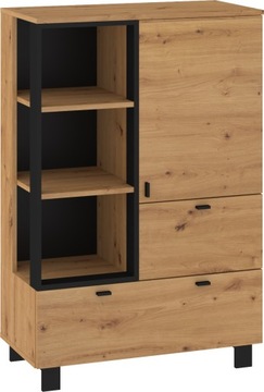 meble GAVES 06 regał na książki loft artisan/czarn
