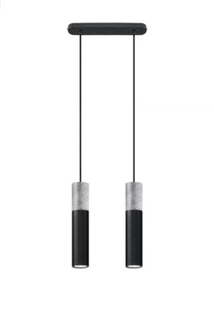 Lampa wisząca BORGIO 2 czarna beton szary GU10