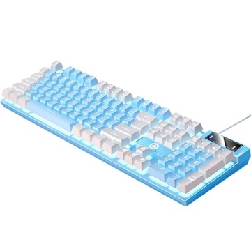 Mechanical Gaming Keyboard USB 104 Keys Blue White