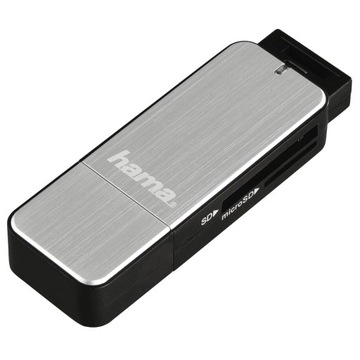 HAMA Czytnik kart SD/microSD USB 3.0 srebrny