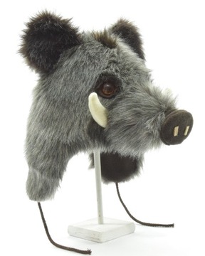 Зимняя шапка с изображением кабана - XL