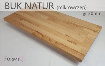 Blat drewniany buk natur gr 20mm - m2 NA WYMIAR!!
