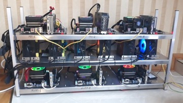 КОРПУС ЭКСКАВАТОРА ДЛЯ КРИПТОВАЛЮТЫ Monero 6xMOBO/5PSU