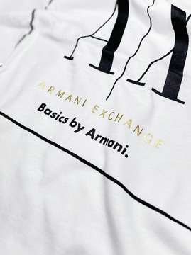 T-shirt ARMANI EXCHANGE biały męski z logo - XL
