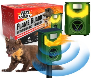ULTRADŹWIĘKOWY ODSTRASZACZ KUN NA KUNY PRZECIW KUNOM NO PEST FLAME GUARD