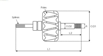 РОТОР ГЕНЕРАТОРА MAGNETI AR4006 FIAT OPEL 100A