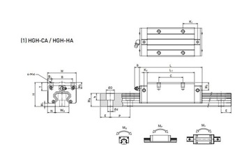 HGH25CA ЛИНЕЙНЫЙ НЕСУЩИЙ ПОДШИПНИК 3D НАПРАВЛЯЮЩАЯ С ЧПУ