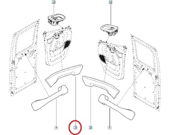 ZASLEPKA UCHWYT DRZWI MASTER III MOVANO LEWY ORYG