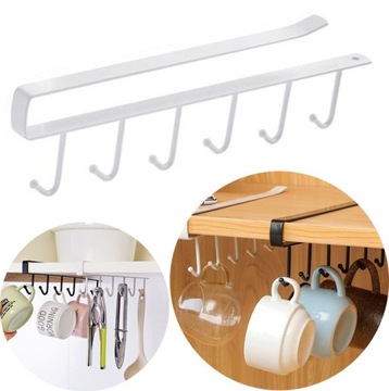 WIESZAK PODSZAFKOWY PODWIESZANY METALOWY BIAŁY