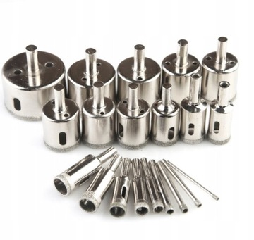 НАБОР АЛМАЗНЫХ КОРОНОЧНЫХ ПИЛОВ 20 ШТ. 2-50 ММ ДЛЯ СТЕКЛЯННЫХ ПЛАСТИН