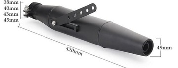 ГЛУШИТЕЛЬ МОТОЦИКЛА ХРОМ ЧЕРНЫЙ УНИВЕРСАЛЬНЫЙ ВЫХЛОПНОЙ ДЛИННЫЙ